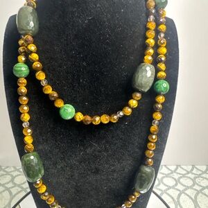 Natural tiger eye stone necklace